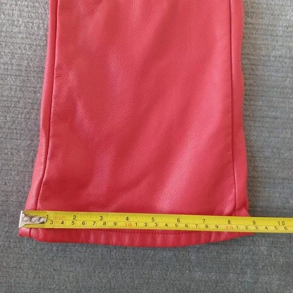 Valabasas Stacked Faux Leather Cargo Pants Mens 36x36 Matte Red Banjo Flared Leg